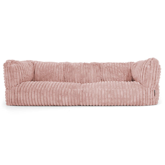 The 3 Seater Albert Sofa Bean Bag - Ultra Plush Cord Dusty Pink 01