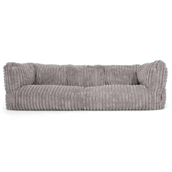 The 3 Seater Albert Sofa Bean Bag - Ultra Plush Cord Grey 01