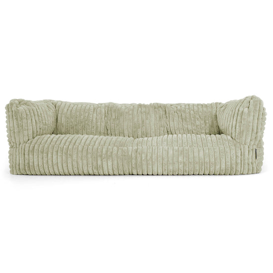 The 3 Seater Albert Sofa Bean Bag - Ultra Plush Cord Sage Green 01