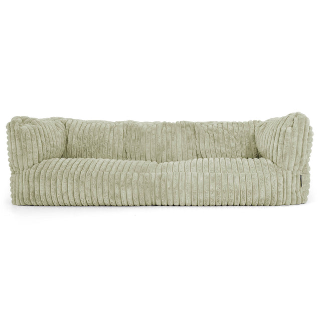 The 3 Seater Albert Sofa Bean Bag - Ultra Plush Cord Sage Green 01