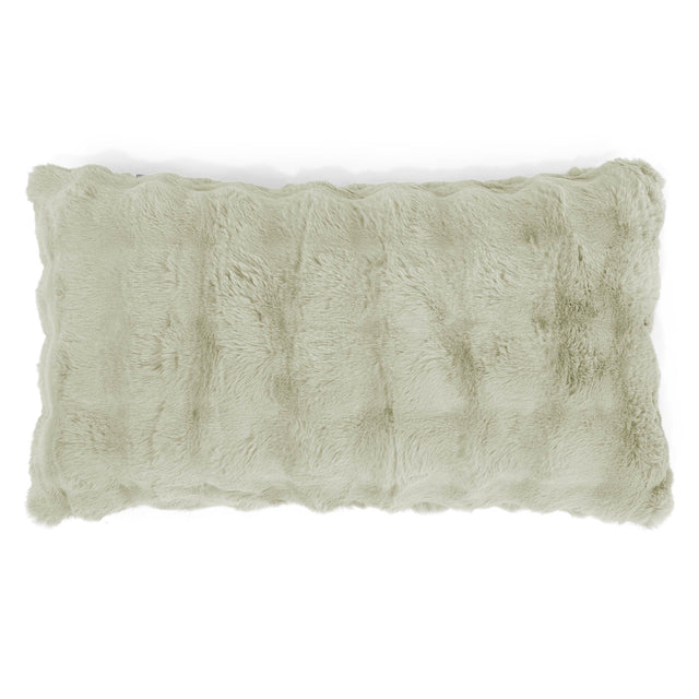 XL Rectangular Support Cushion Cover 40 x 70cm - Bubble Faux Fur Sage Green 01