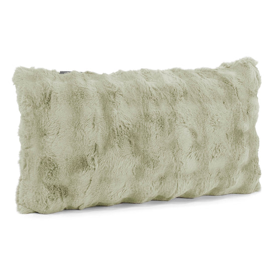 XL Rectangular Support Cushion Cover 40 x 70cm - Bubble Faux Fur Sage Green 02