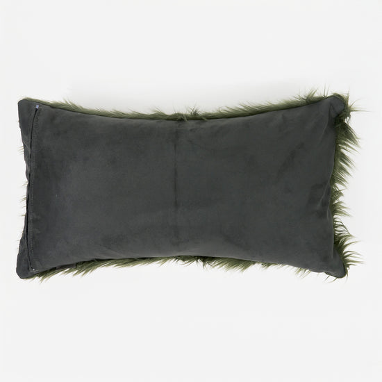 XL Rectangular Support Cushion Cover 40 x 70cm - Mongolian Fur Sage Green 02