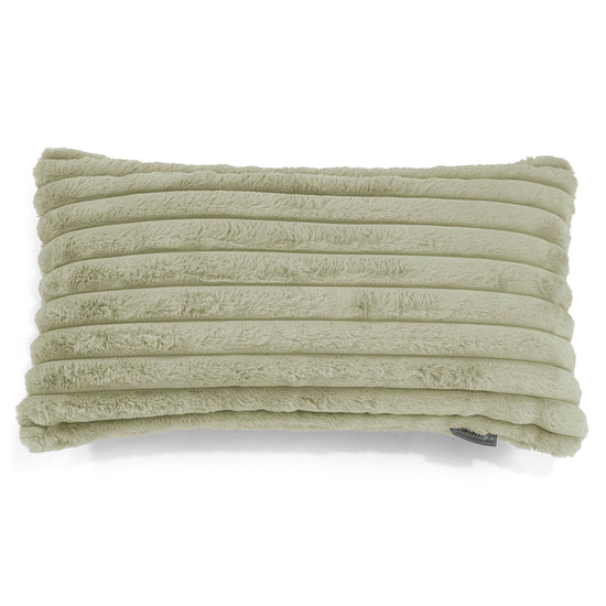 XL Rectangular Support Cushion Cover 40 x 70cm - Ultra Plush Cord Sage Green 01