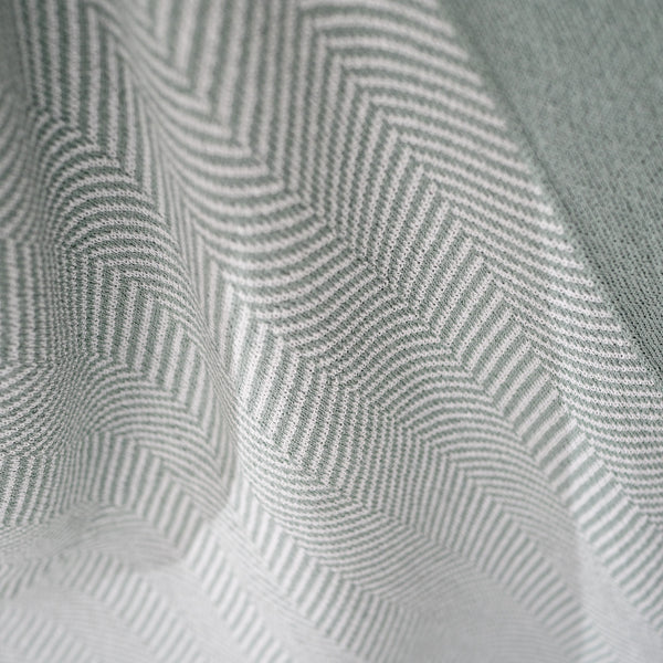 Throw / Blanket - Knitted Herringbone Duck Egg Fabric Close-up Image