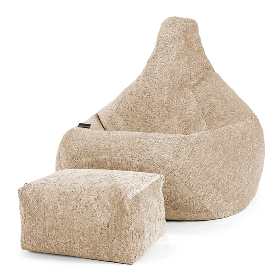 Highback Bean Bag Chair - Cord Mink 01