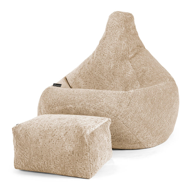 Highback Bean Bag Chair - Cord Mink 01