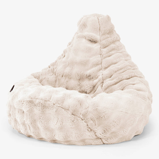 Highback Bean Bag Chair - Bubble Faux Fur Cream 01