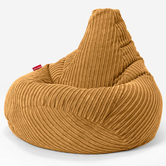 Highback Bean Bag Chair - Cord Golden Honey 02