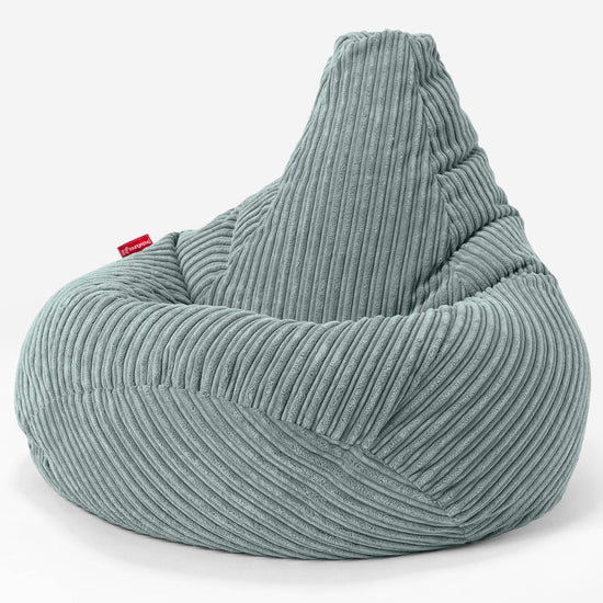 Highback Bean Bag Chair - Cord Mint Green 02