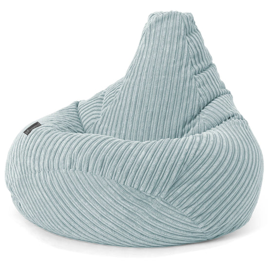 Highback Bean Bag Chair - Cord Mint Green 02