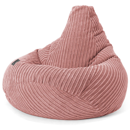Highback Bean Bag Chair - Cord Peach 02
