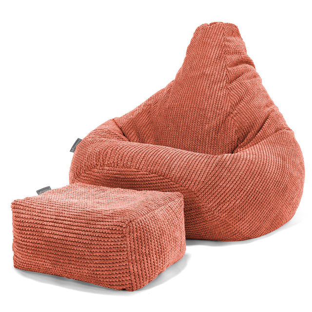 Highback Bean Bag Chair - Pom Pom Pumpkin Orange 01