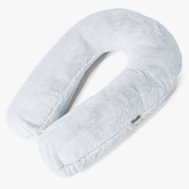 Hug Pillow - Fluffy Faux Fur Rabbit Dusty Blue 01