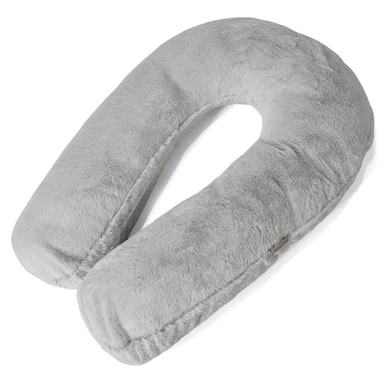 Hug Pillow - Fluffy Faux Fur Rabbit Light Grey 01