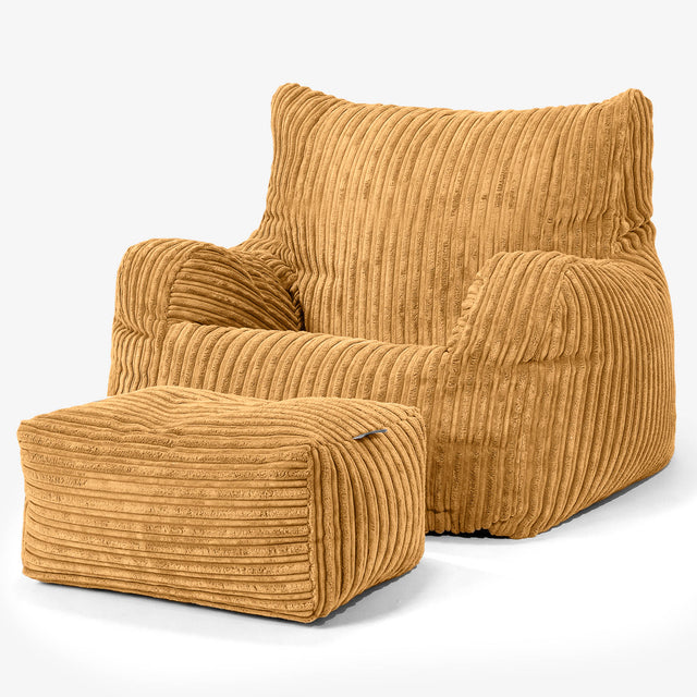 Josephine Bean Bag Armchair - Cord Golden Honey 02