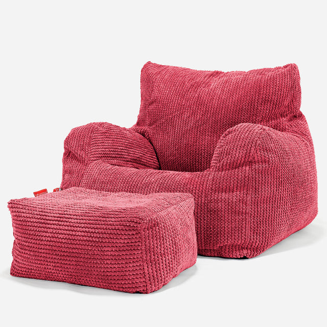 Josephine Bean Bag Armchair - Pom Pom Pastel Red 02