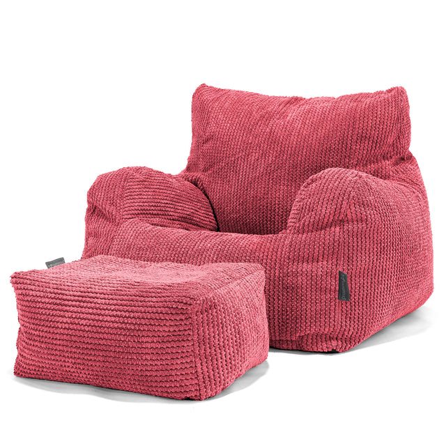 Josephine Bean Bag Armchair - Pom Pom Pastel Red 02