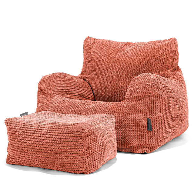 Josephine Bean Bag Armchair - Pom Pom Pumpkin Orange 02