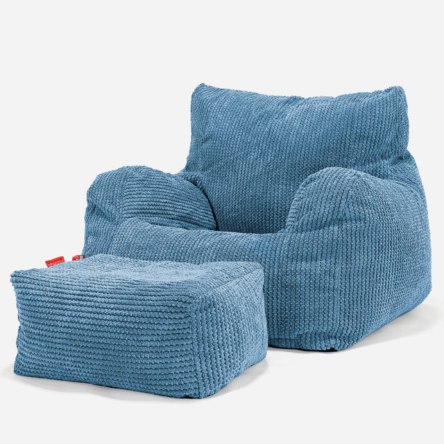 Josephine Bean Bag Armchair - Pom Pom Sky Blue 02