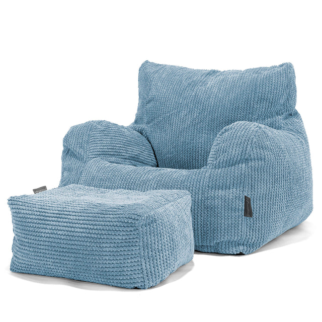 Josephine Bean Bag Armchair - Pom Pom Sky Blue 02