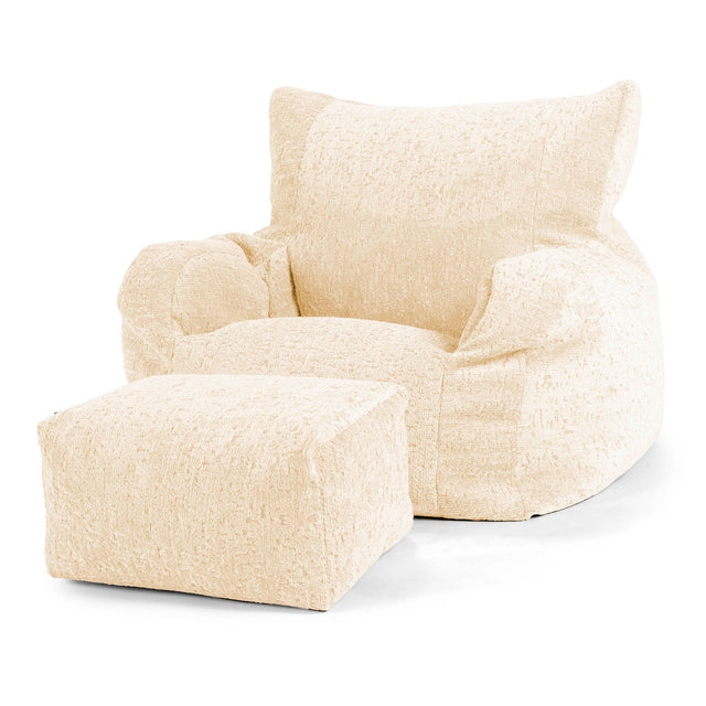 Josephine Bean Bag Armchair - Cord Ivory 02