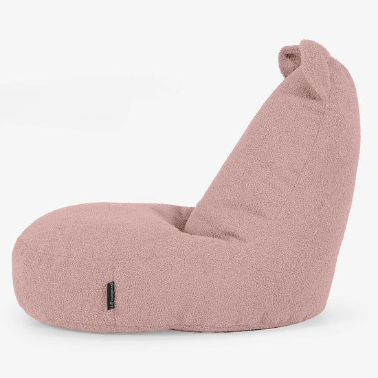 Childs Animal Chair Bear - Boucle Pink 02