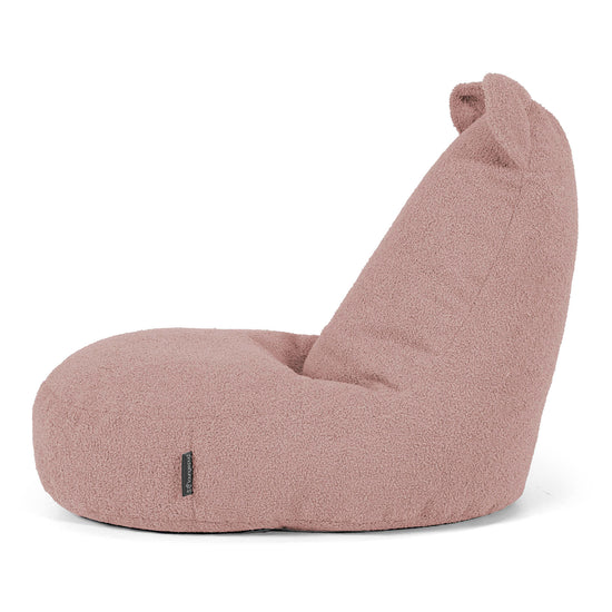 Childs Animal Chair Bear - Boucle Pink 02