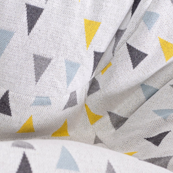 Classic Bean Bag Chair - Knitted Geo Triangle Fabric Close-up Image