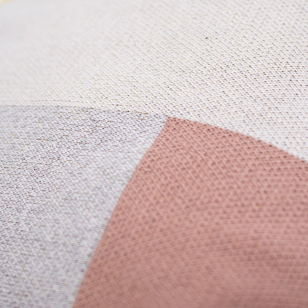 Small Footstool - Knitted Colourblock Grey Fabric Close-up Image