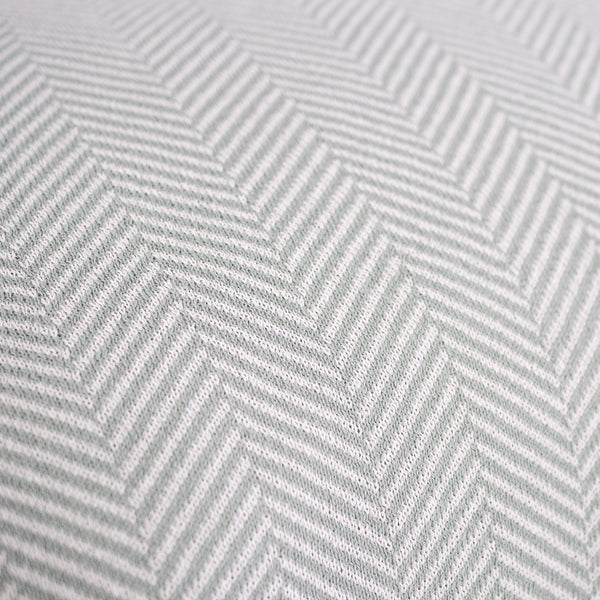 Small Footstool - Knitted Herringbone Duck Egg Fabric Close-up Image