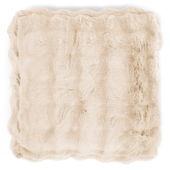 Large Floor Cushion - Bubble Faux Fur Cream 02
