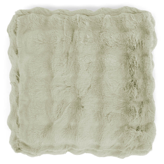 Large Floor Cushion - Bubble Faux Fur Sage Green 02