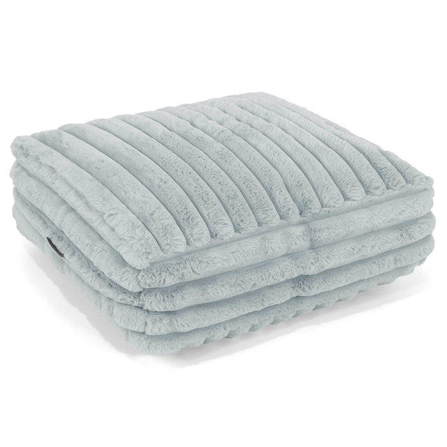 Large Floor Cushion - Ultra Plush Cord Duck Egg Blue 01