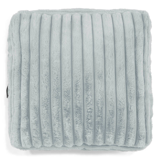 Large Floor Cushion - Ultra Plush Cord Duck Egg Blue 02