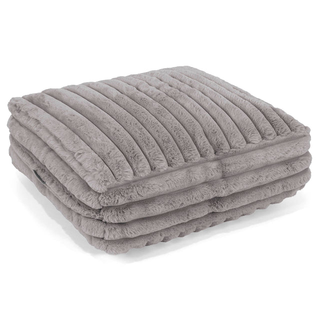 Large Floor Cushion - Ultra Plush Cord Grey 01
