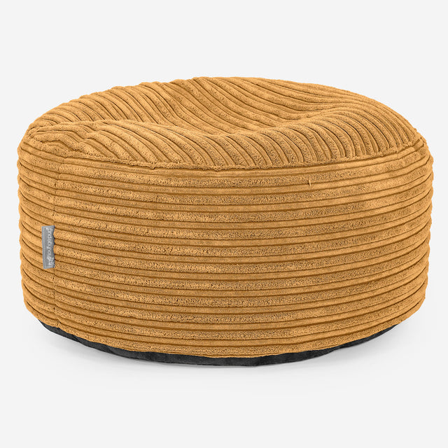 Large Round Footstool - Cord Golden Honey 01
