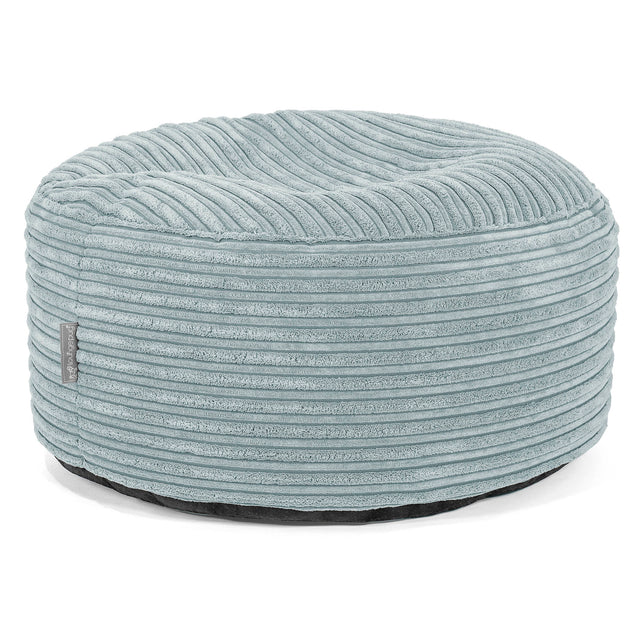 Large Round Footstool - Cord Mint Green 01