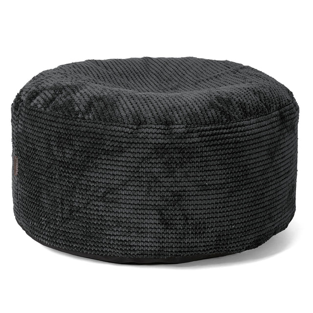Large Round Footstool - Pom Pom Black 01