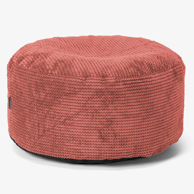 Large Round Footstool - Pom Pom Pumpkin Orange 01