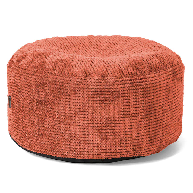 Large Round Footstool - Pom Pom Pumpkin Orange 01