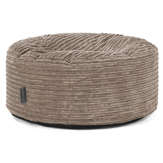 Large Round Pouffe - Cord Dovetail Grey 01