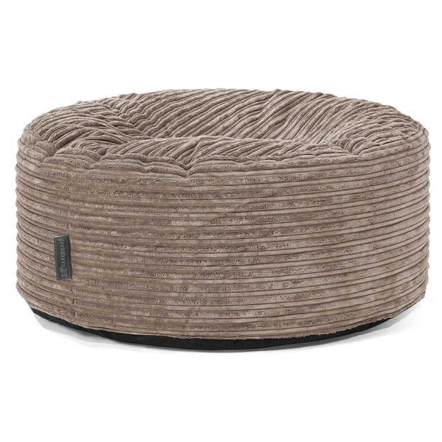 Large Round Pouffe - Cord Dovetail Grey 01
