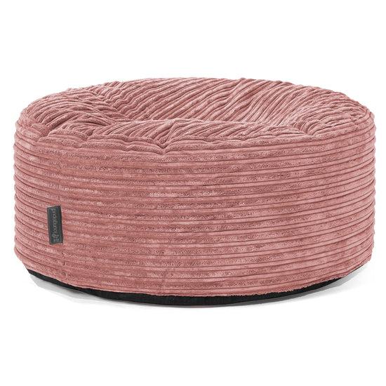 Large Round Pouffe - Cord Peach 01