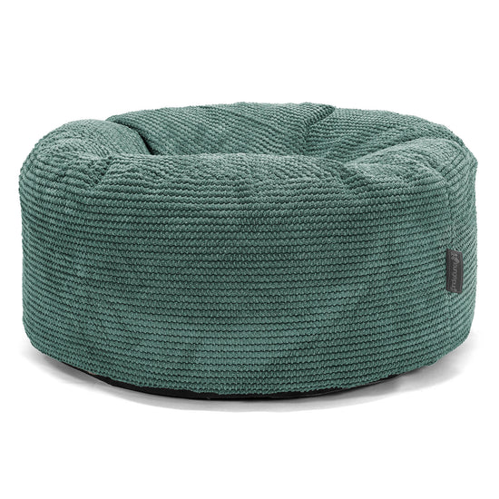Large Round Pouffe - Pom Pom Emerald Green 01