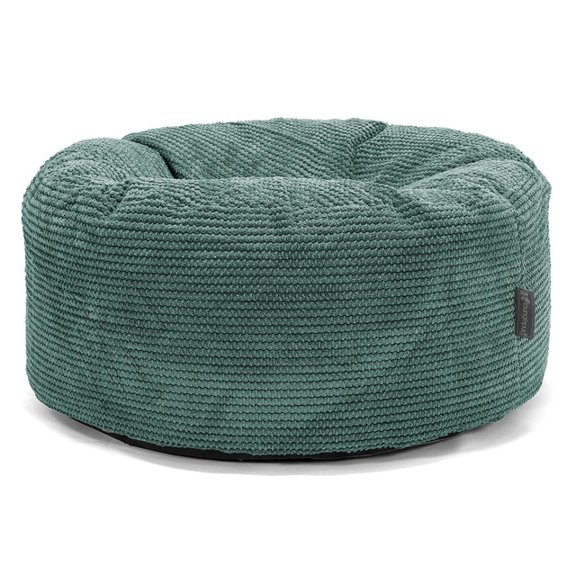 Large Round Pouffe - Pom Pom Emerald Green 01