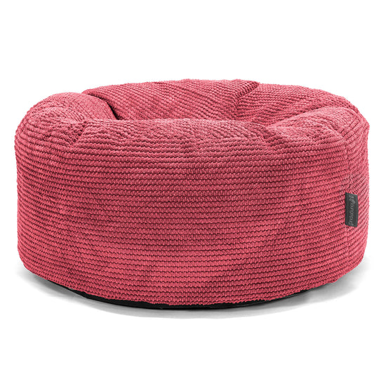 Large Round Pouffe - Pom Pom Pastel Red 01
