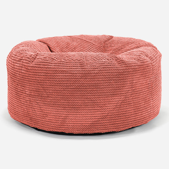 Large Round Pouffe - Pom Pom Pumpkin Orange 01