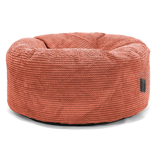 Large Round Pouffe - Pom Pom Pumpkin Orange 01