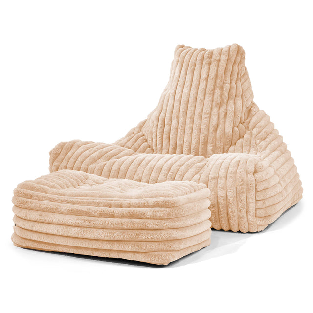 Lounger Beanbag - Ultra Plush Cord Peach 02